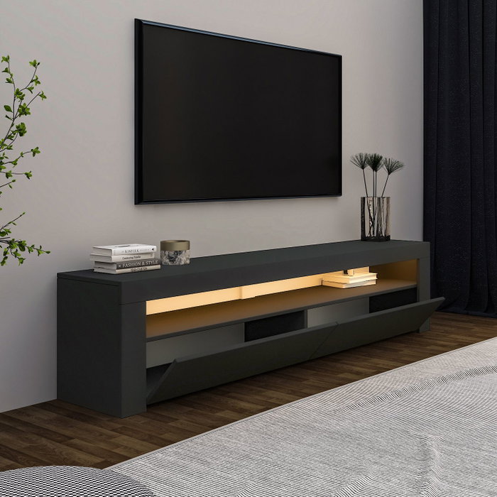 Hanah Home Soporte para TV Antracita con Luces LED Hanah Home Soporte para TV Antracita con Luces LED
